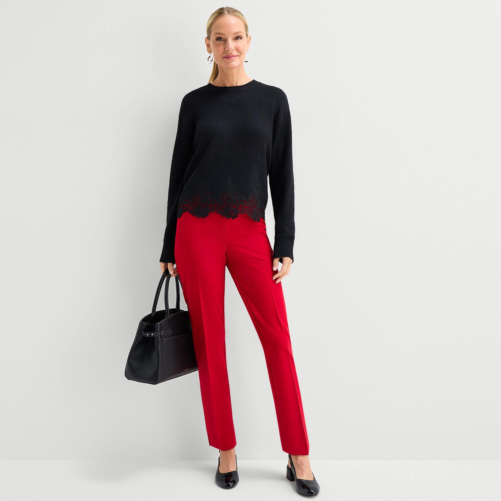 Liz Claiborne Womens Crew Neck Long Sleeve Pullover Sweater