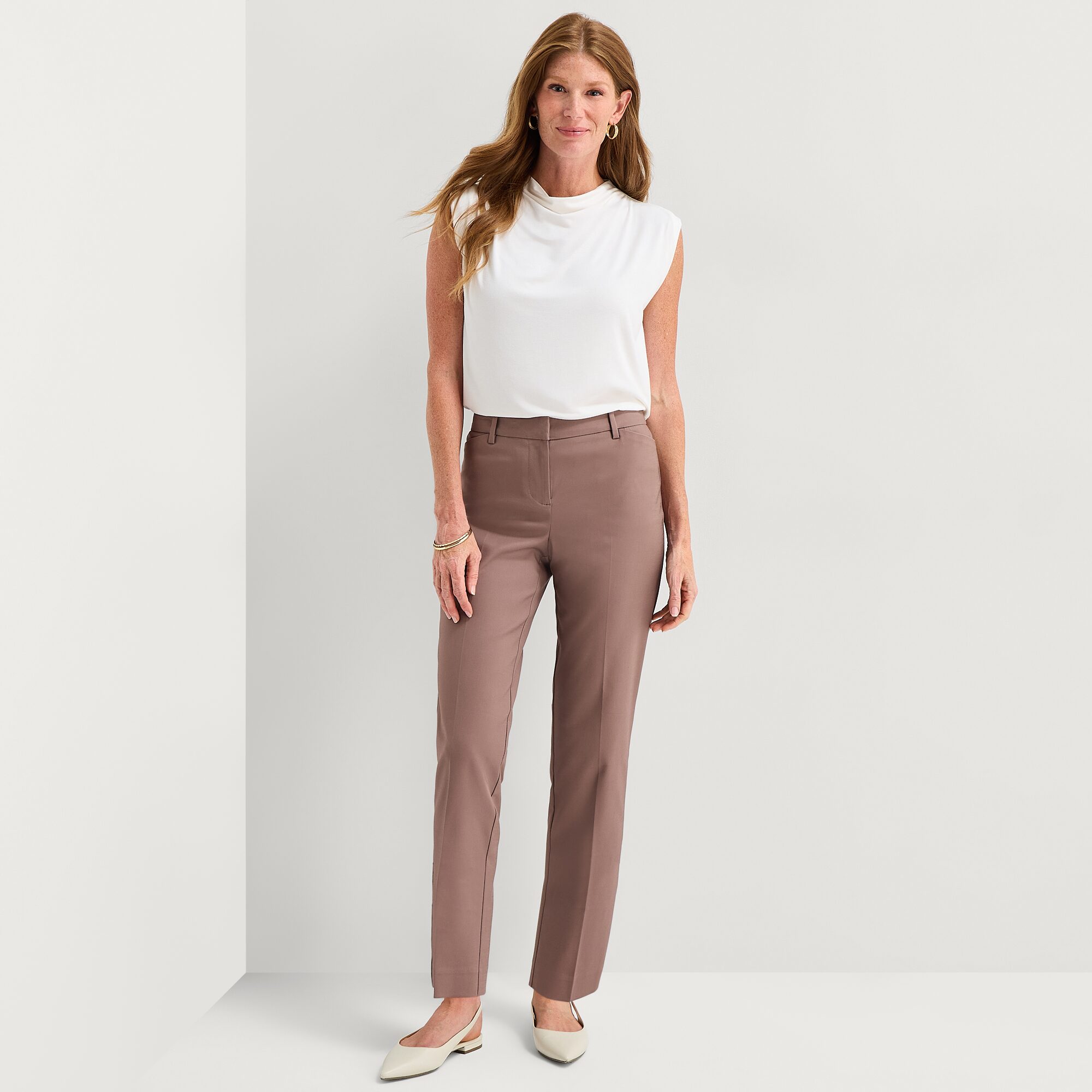 Liz Claiborne Womens Mock Neck Sleeveless Blouse