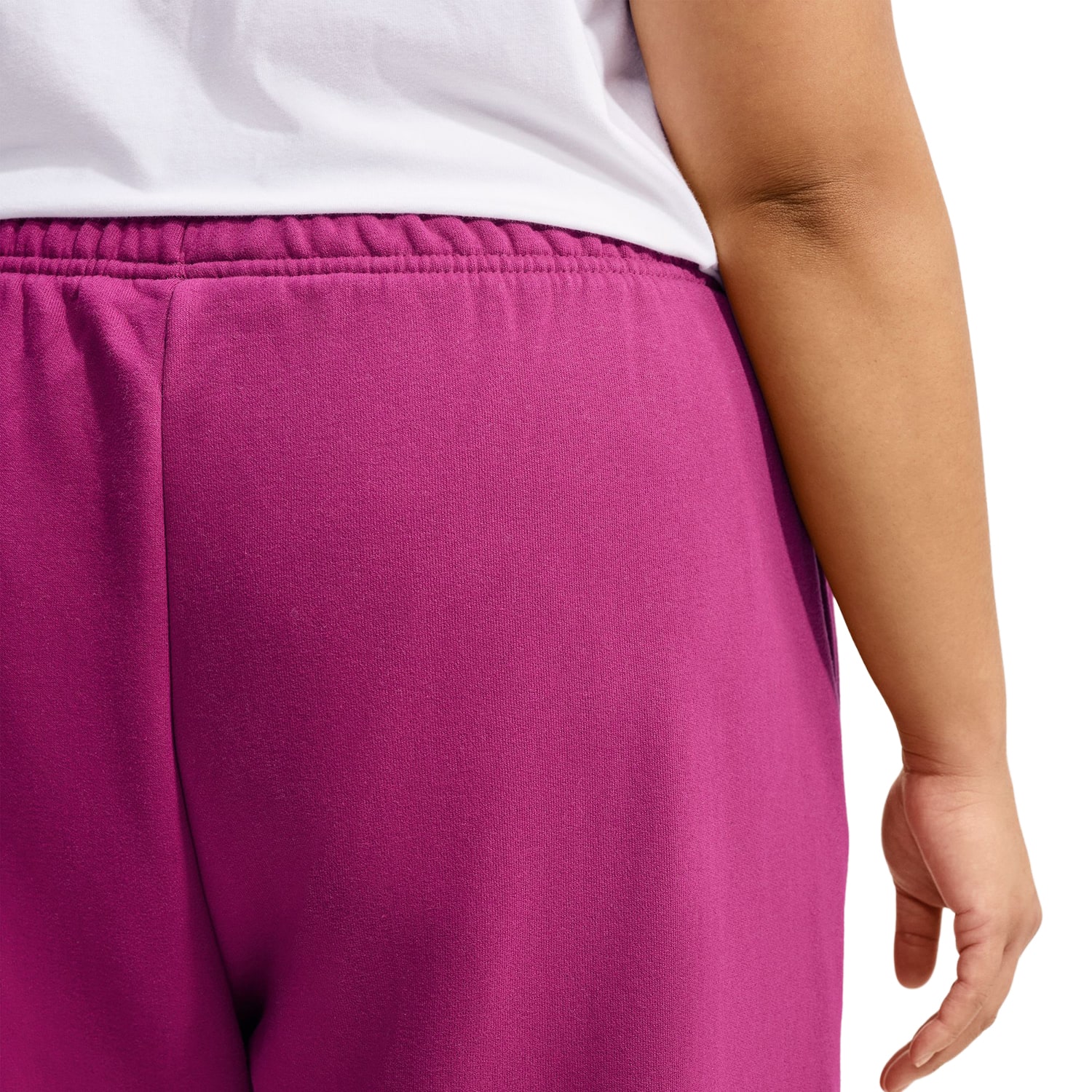 Nike Womens Drawstring Waist Wide Leg Mid Rise Relaxed Fit Plus Fleece Sweatpant