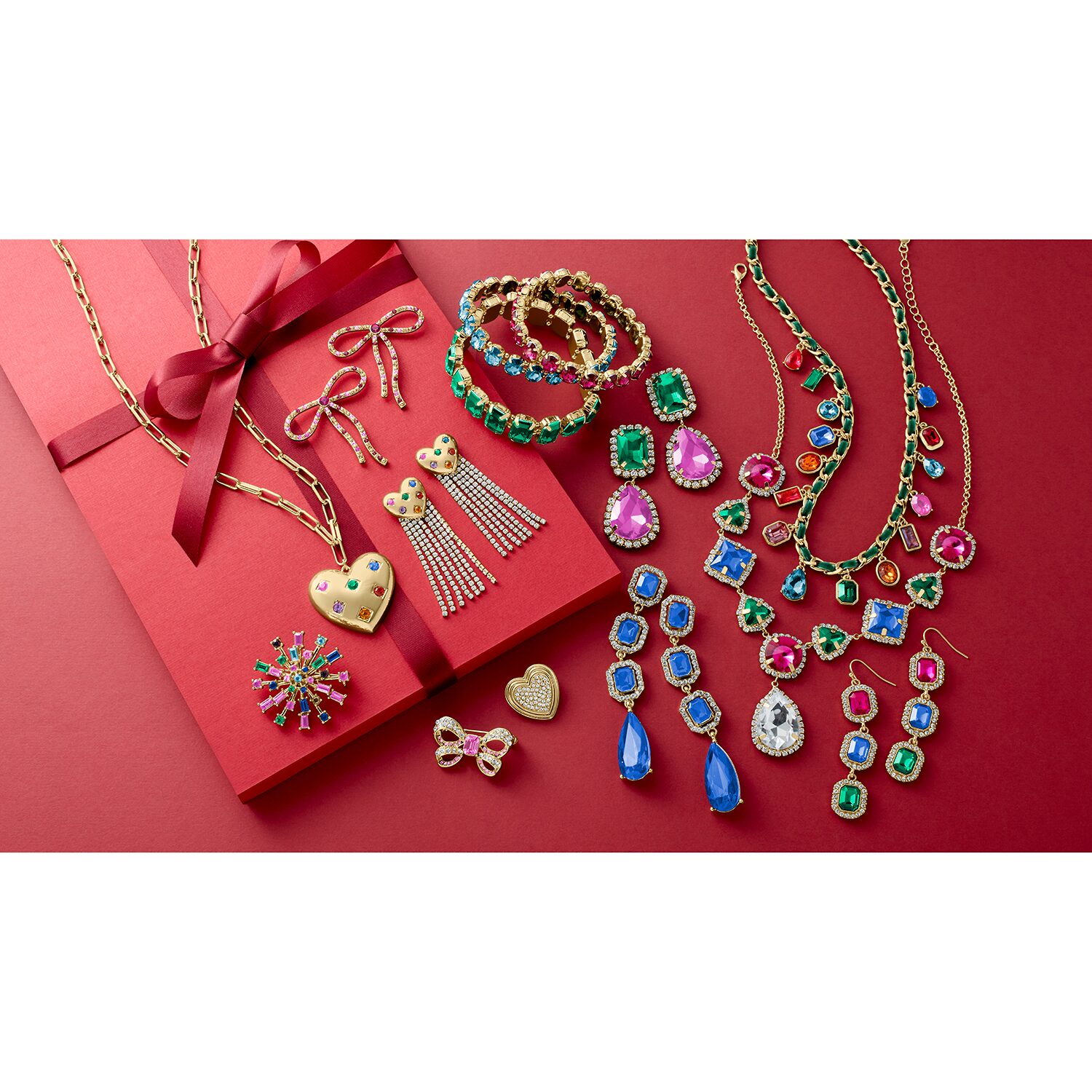 Bijoux Bar Womens Multi Color Glass Round Drop Earrings