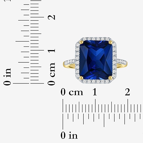 (G-H/Si2-I1) Womens 1/4 CT. T.W. Gemstone 10K Gold Halo Side Stone Cocktail Ring