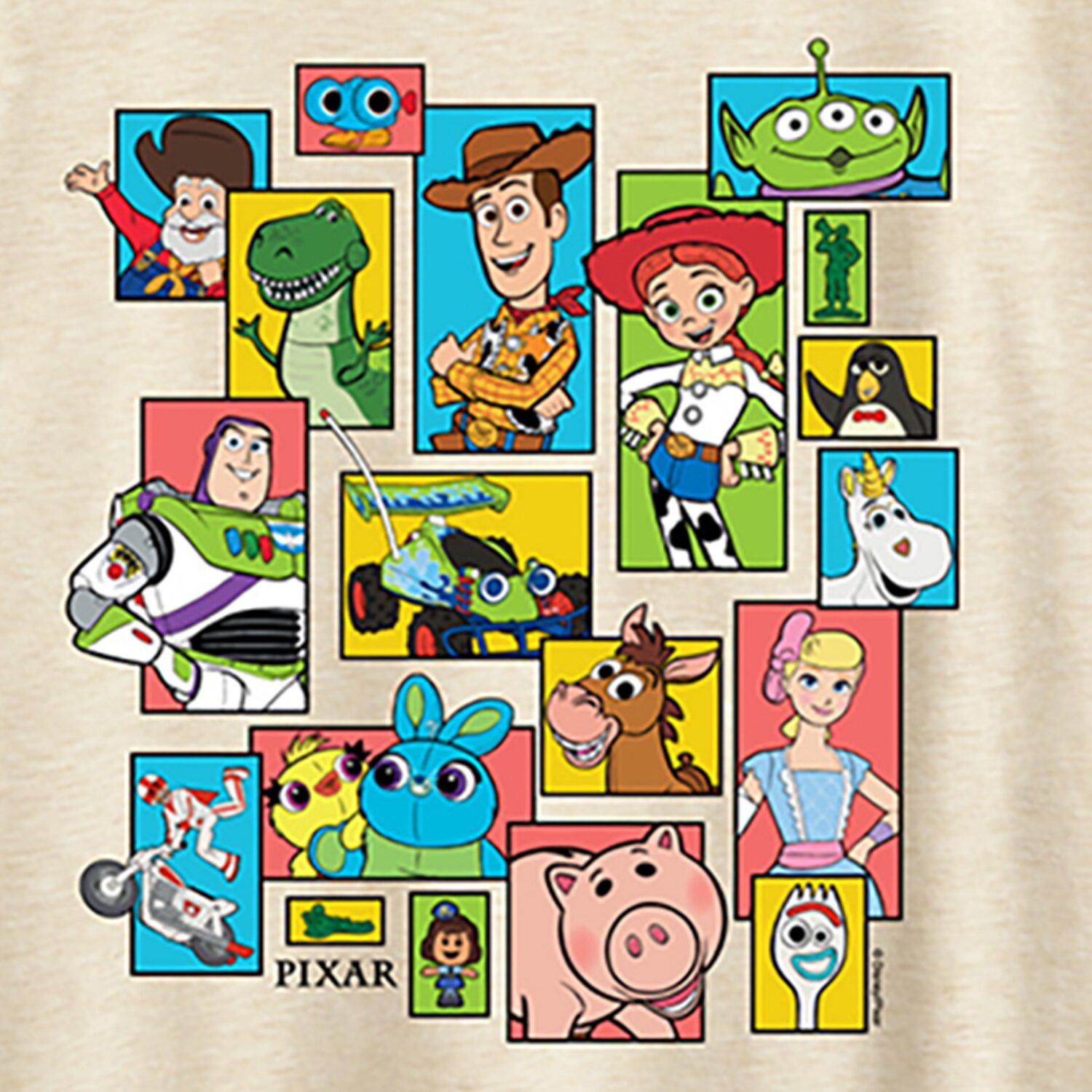 Grid Womens Crew Neck Short Sleeve Regular Fit Toy Story Graphic T-Shirt