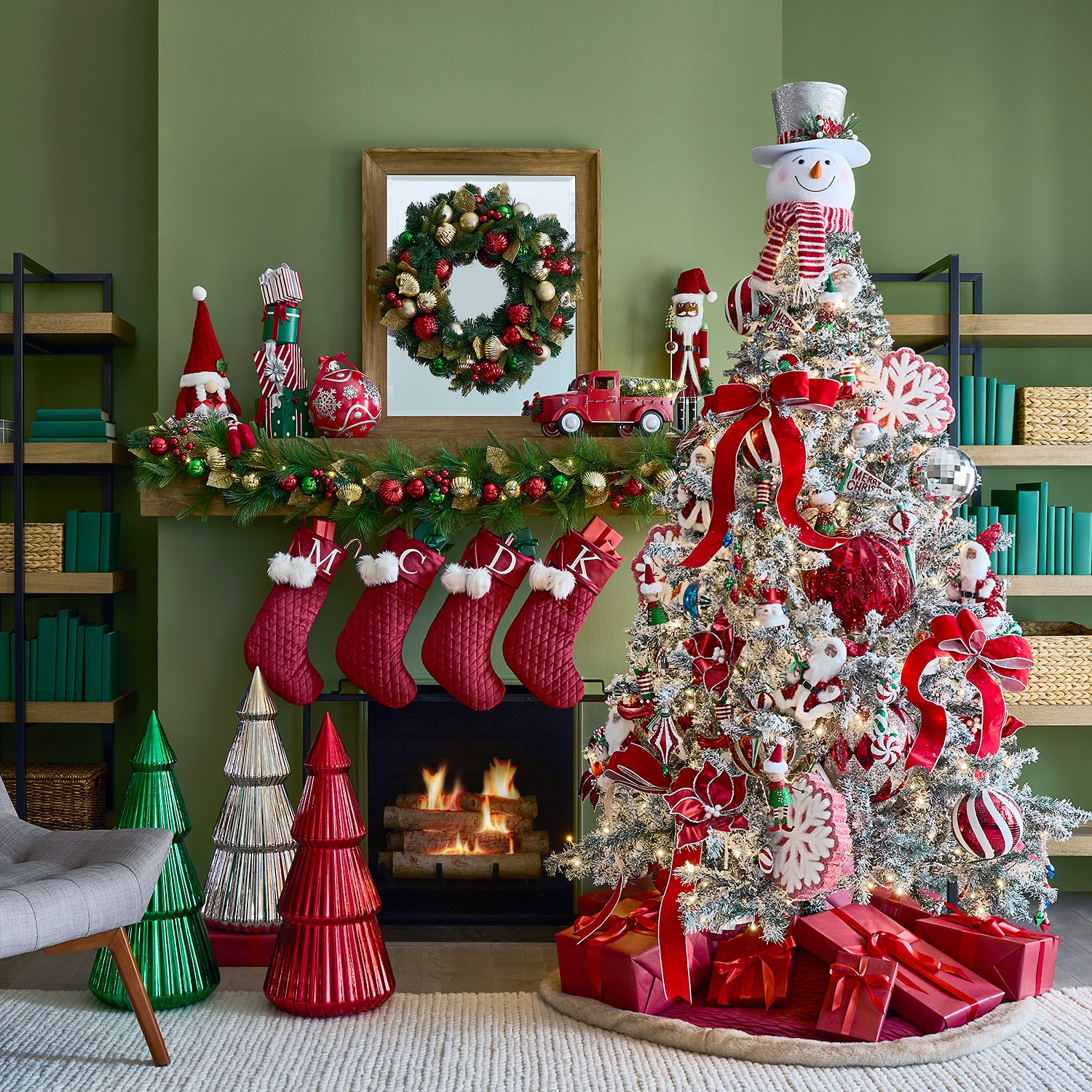 North Pole Trading Co. 27" Green Christmas Tabletop Decor