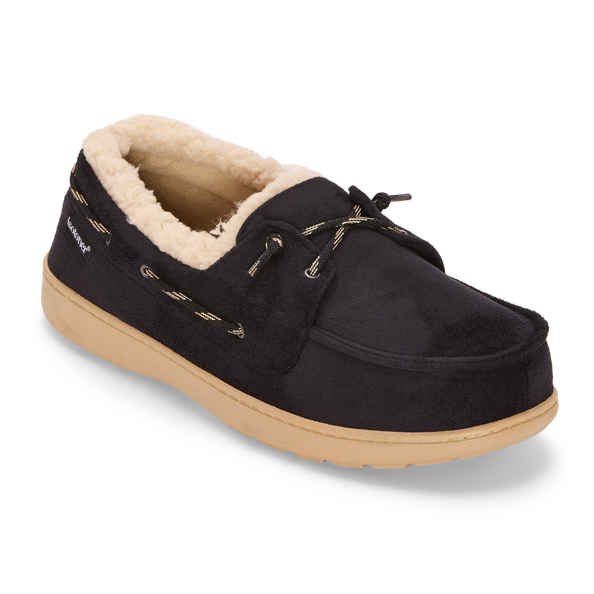Isotoner Sherpasoft Boater Mens Moccasin Slippers