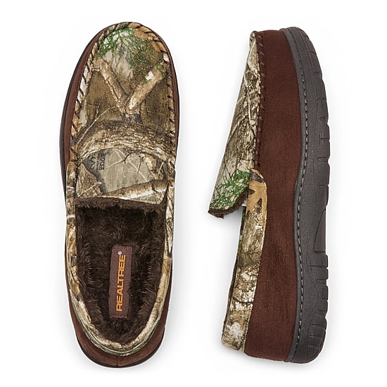 Realtree Camo Sherpa Moc Mens Moccasin Slippers