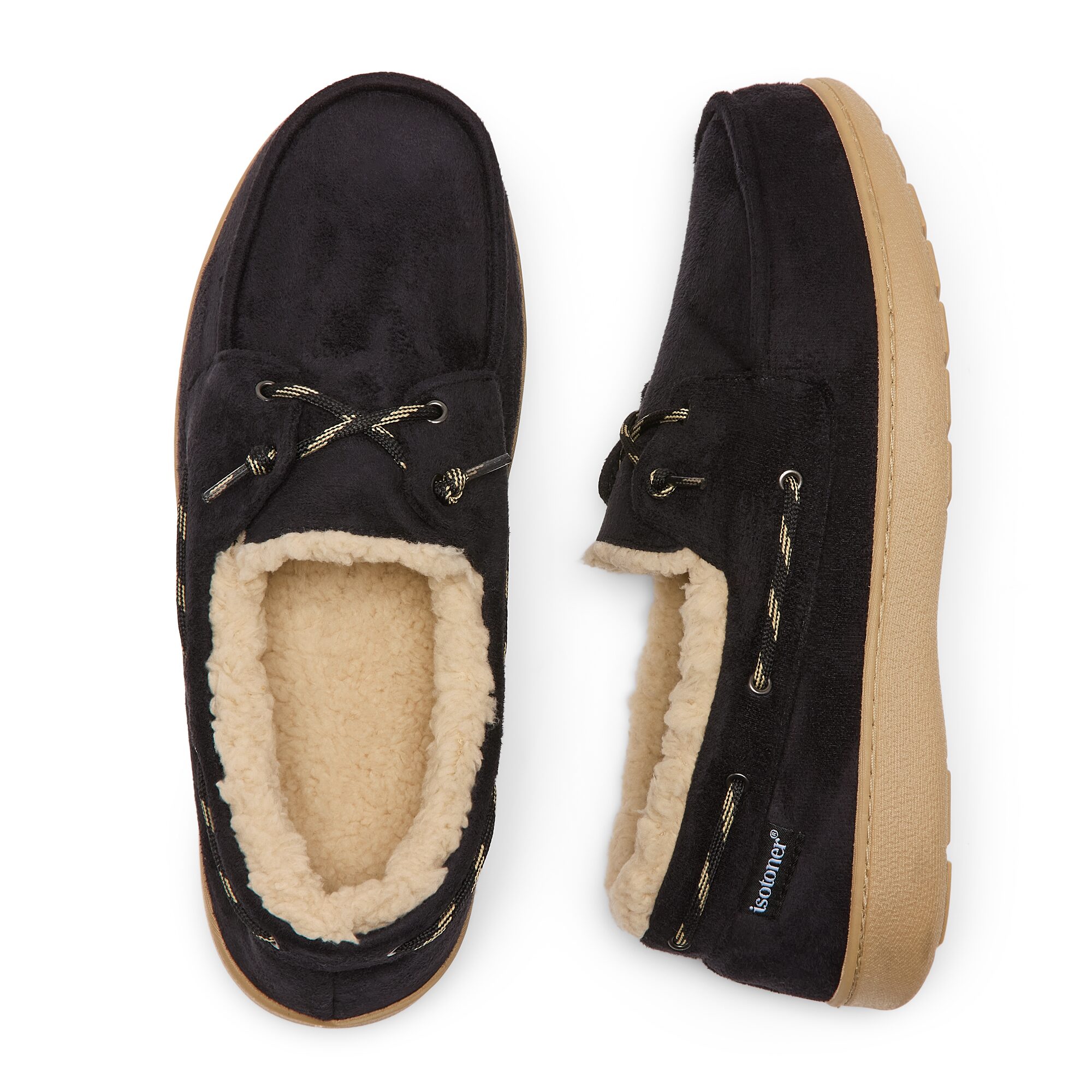 Isotoner Sherpasoft Boater Mens Moccasin Slippers