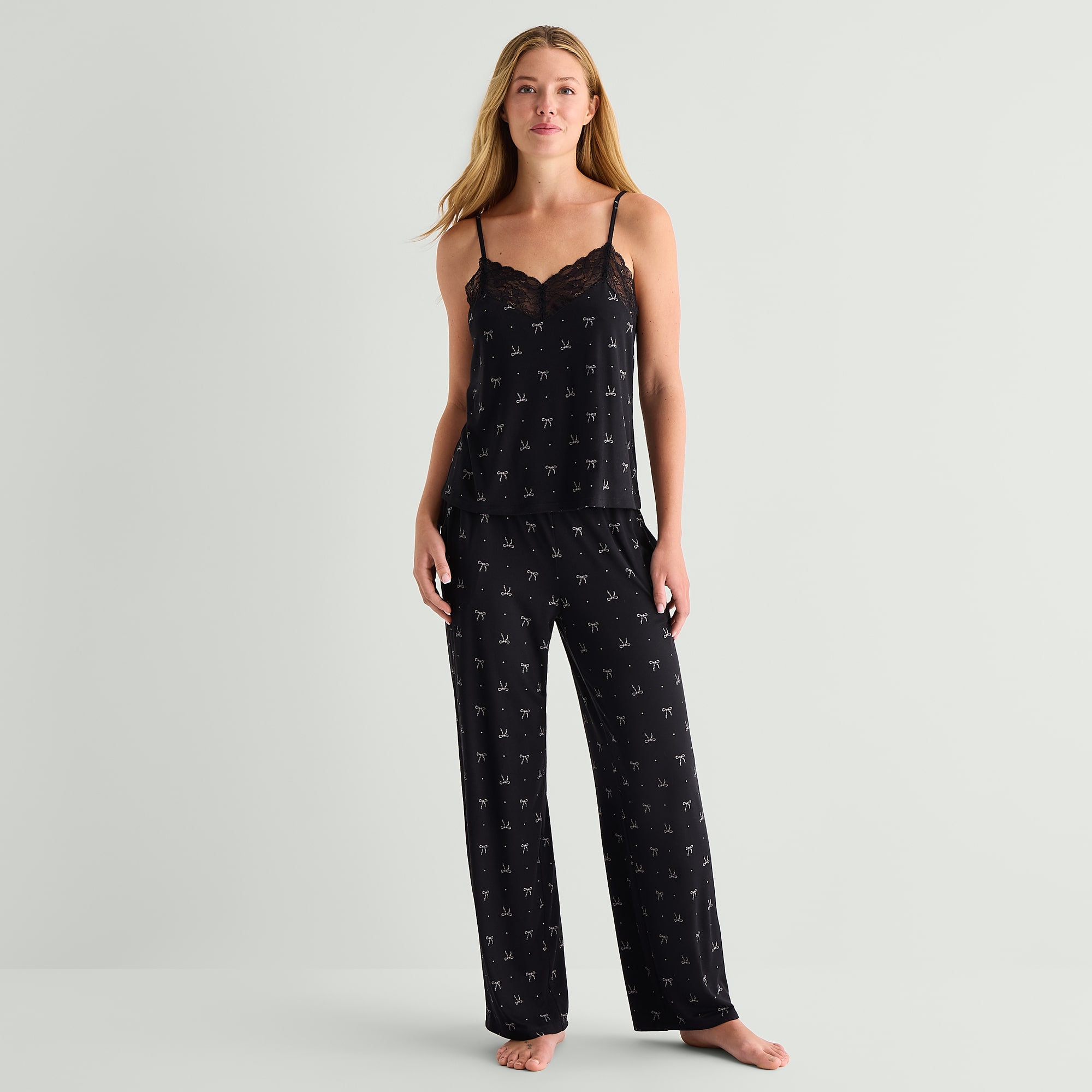 Ambrielle Womens V-Neck Sleeveless 2-pc. Pajama Set