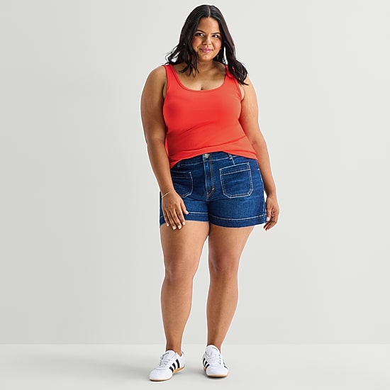 A.N.A Womens Plus U Neck Sleeveless Tank Top