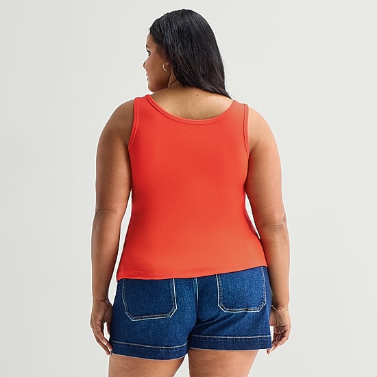 A.N.A Womens Plus U Neck Sleeveless Tank Top