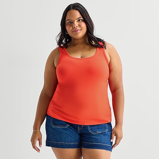 A.N.A Womens Plus U Neck Sleeveless Tank Top
