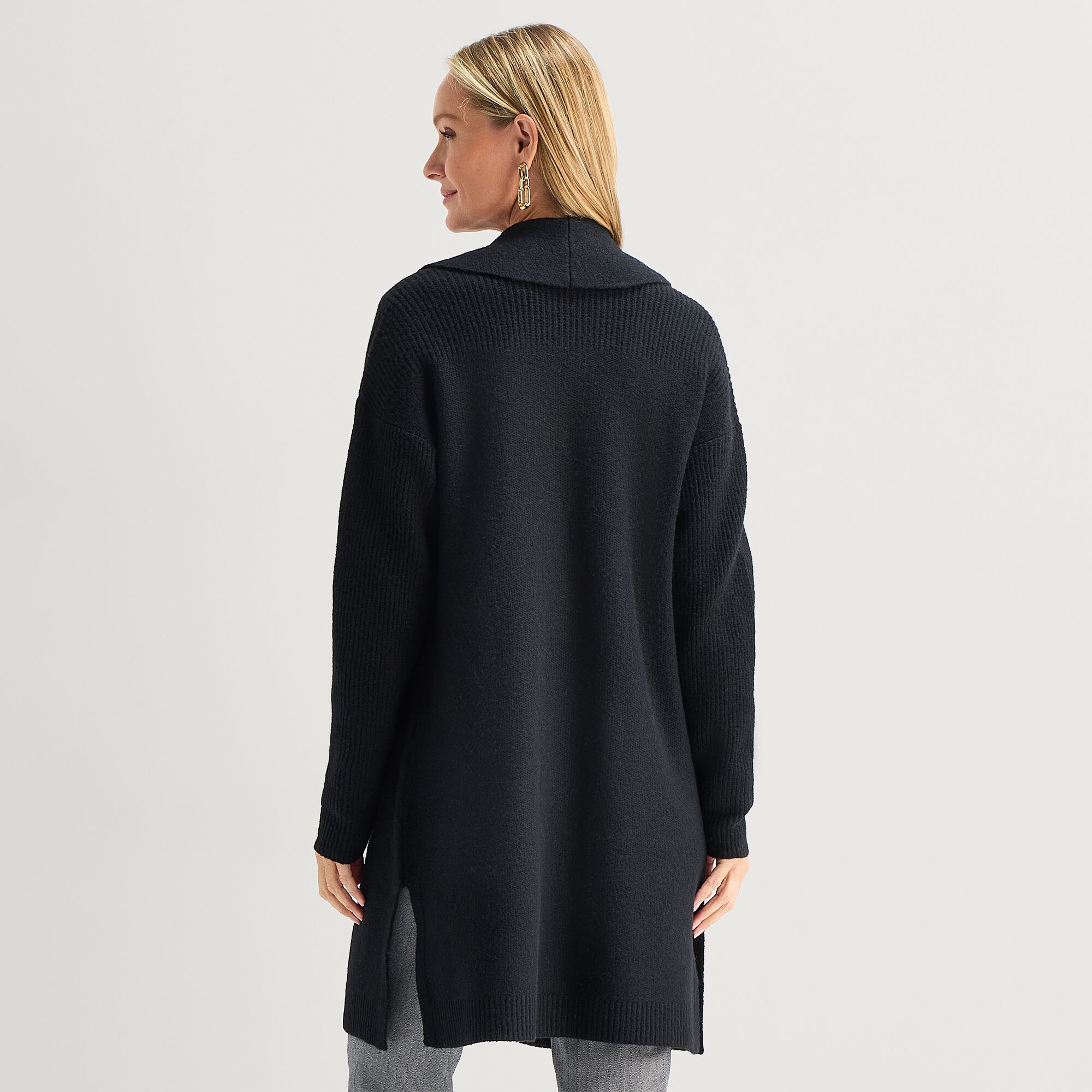 Liz Claiborne Coatigan Womens Long Sleeve Open Front Cardigan