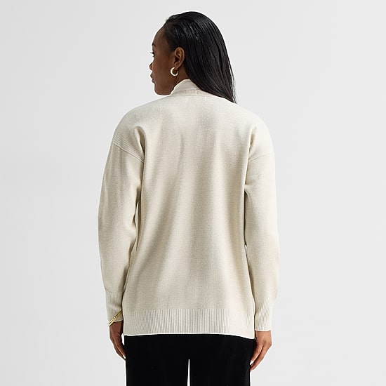 Liz Claiborne Womens V Neck Long Sleeve Open Front Tall Cardigan