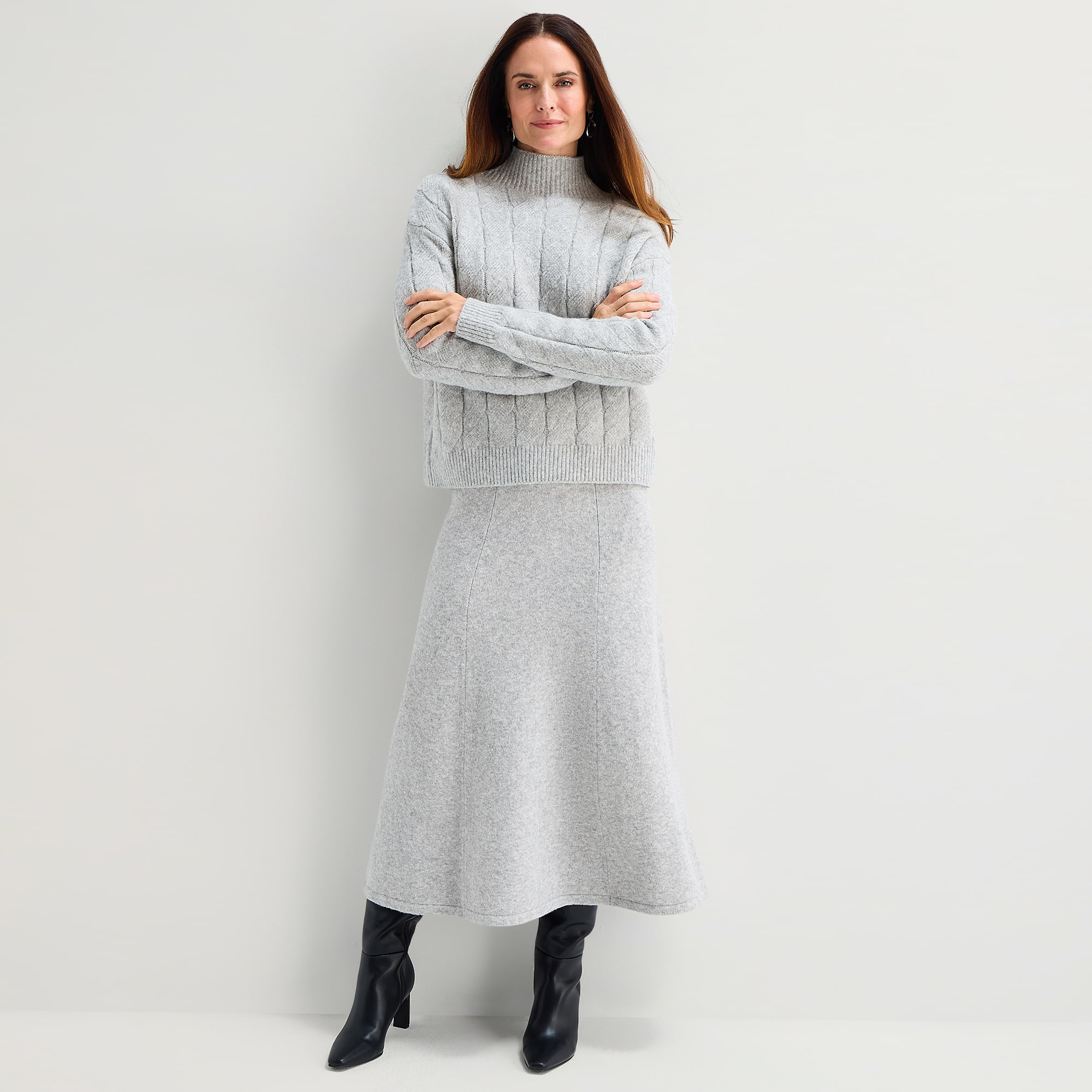 Liz Claiborne Womens Mock Neck Long Sleeve Pullover Sweater
