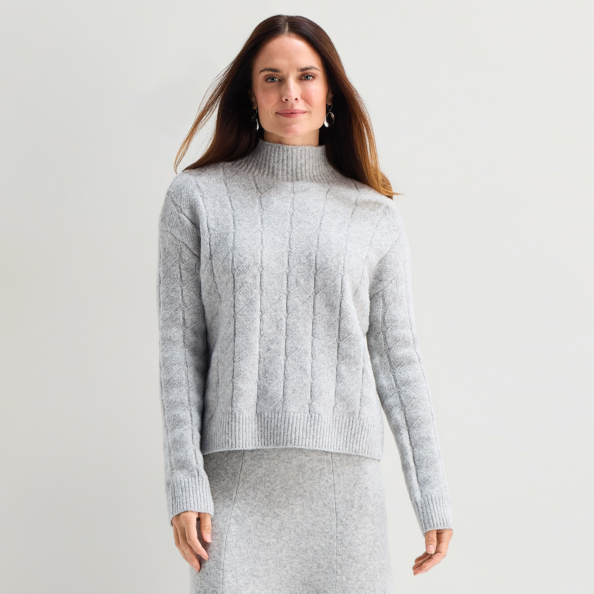 Liz Claiborne Womens Mock Neck Long Sleeve Pullover Sweater