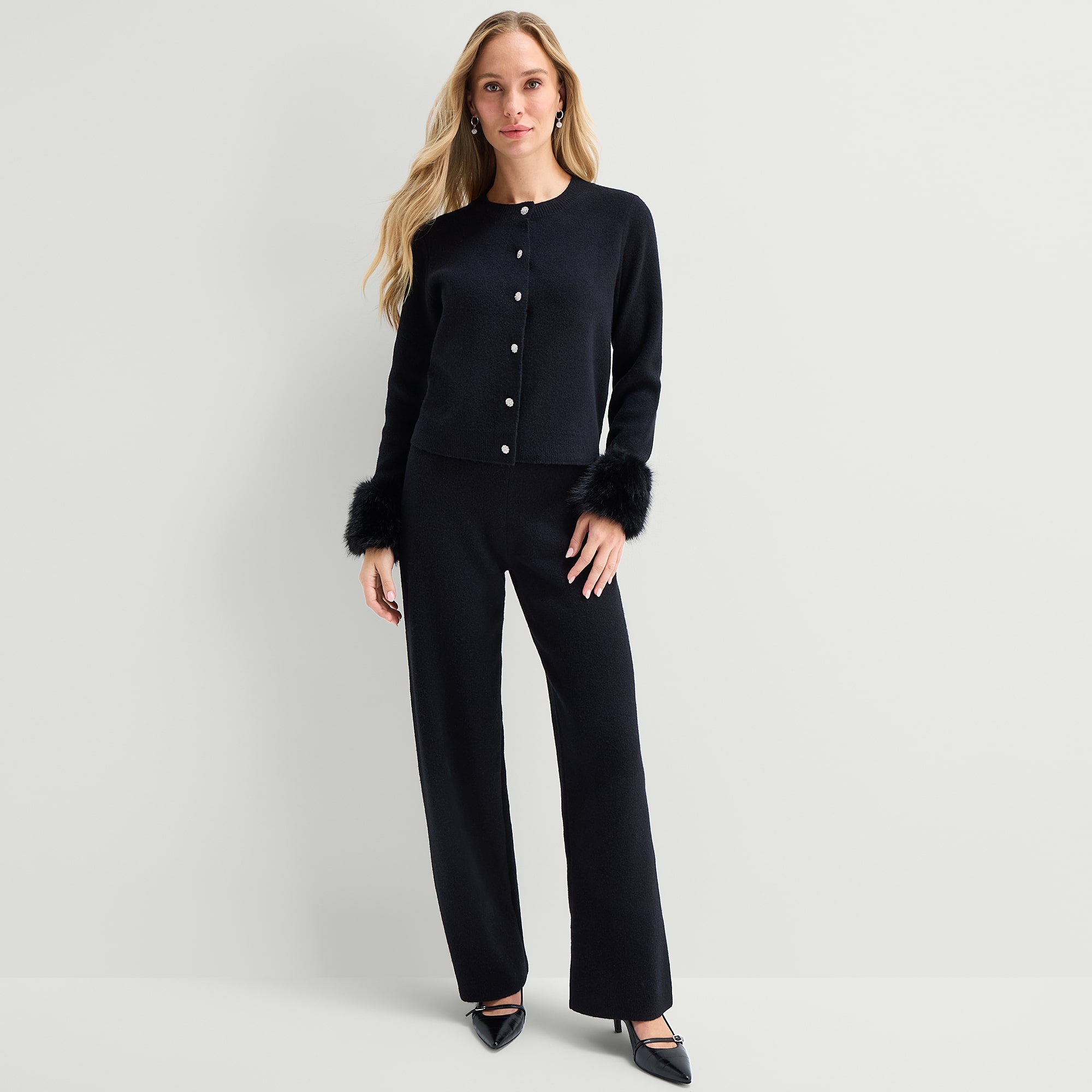 Liz Claiborne Womens Straight Mid Rise Pull-On Pant