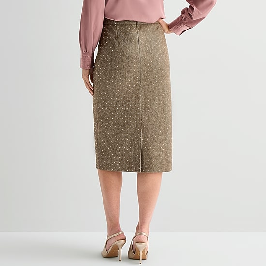 Liz Claiborne Embellished Womens Midi Pencil Skirt, Color: Rhinestone ...