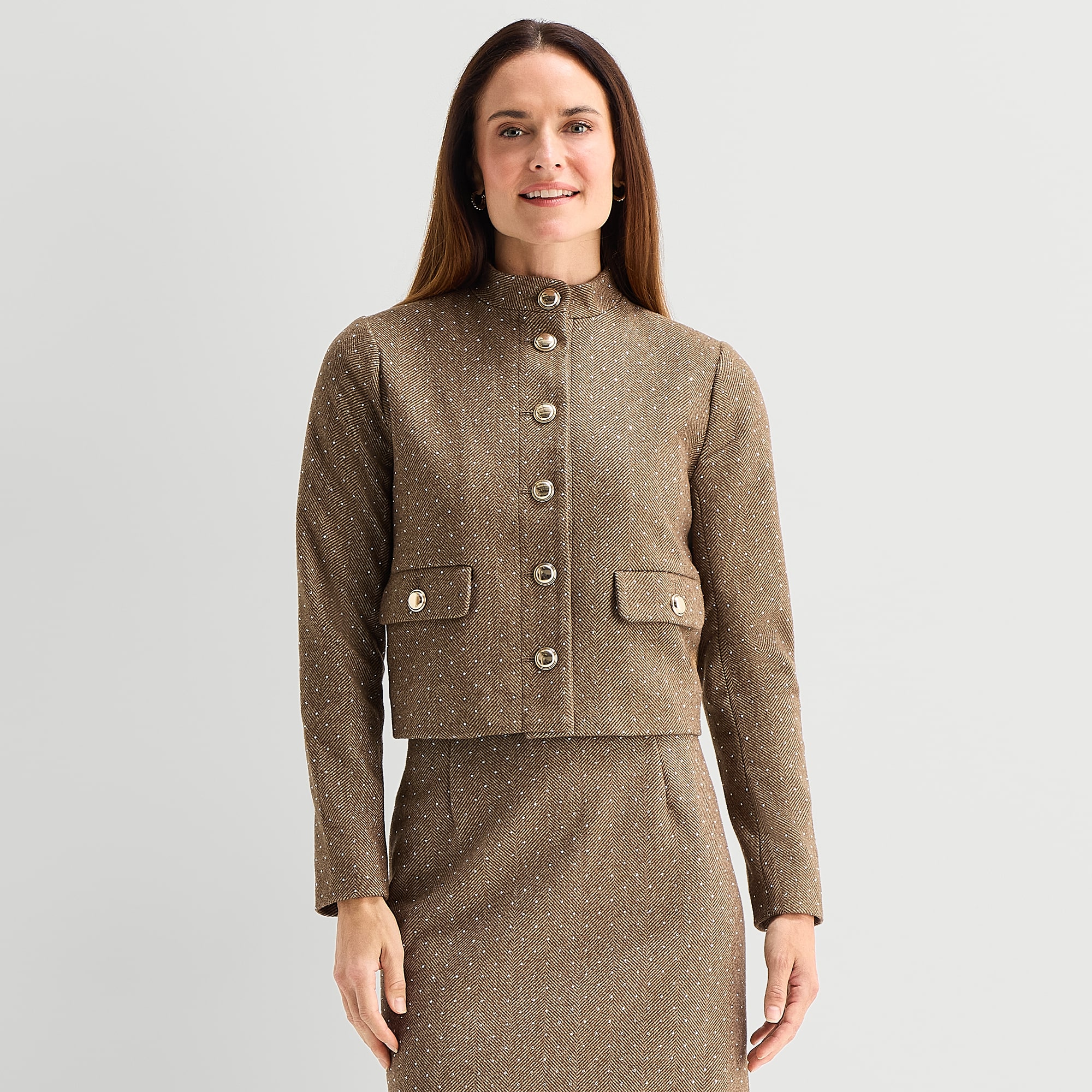 Liz Claiborne Womens Heavyweight Cropped Jacket