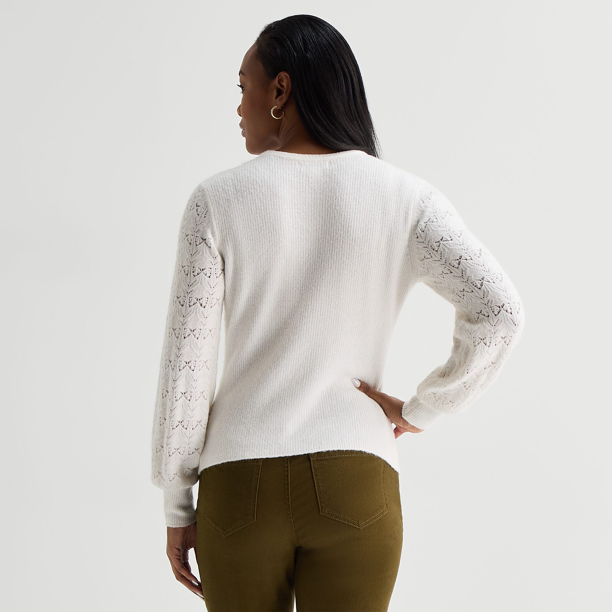 Liz Claiborne Womens Crew Neck Long Sleeve Pullover Sweater