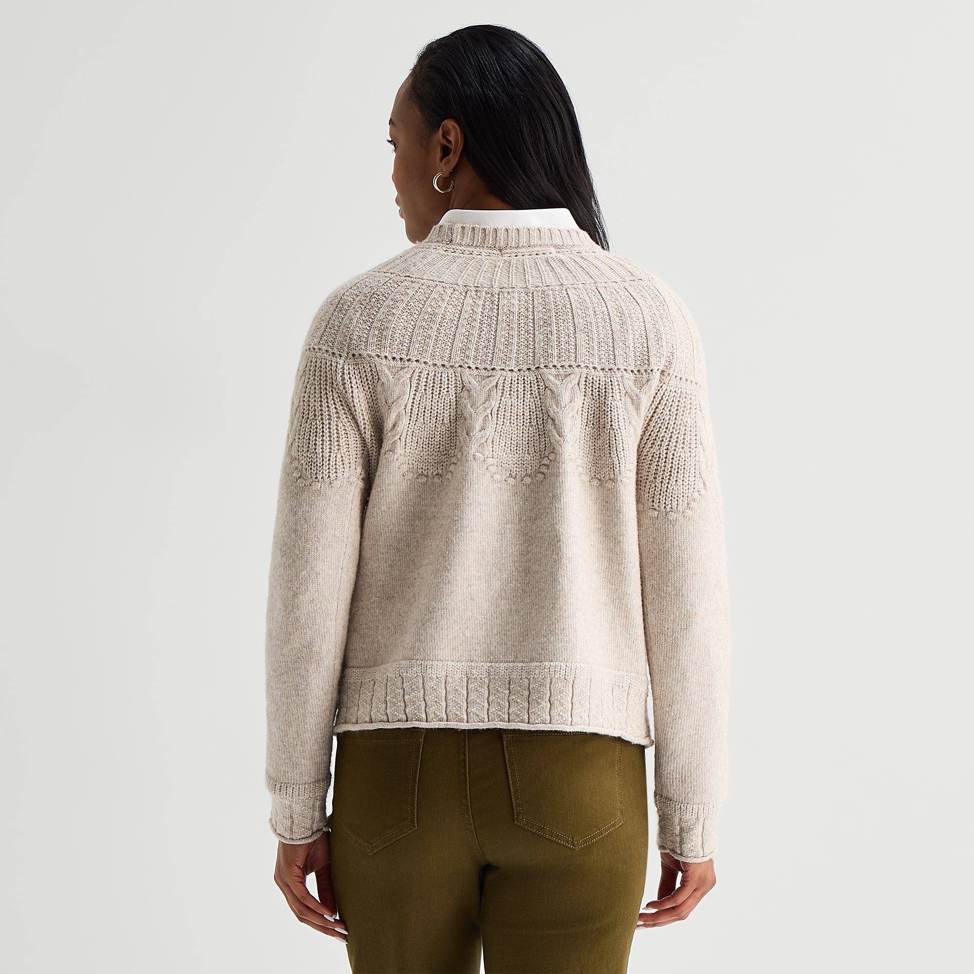 Liz Claiborne Petite Womens Mock Neck Long Sleeve Pullover Sweater