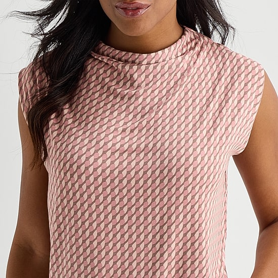 Liz Claiborne Womens Draped Neck Sleeveless Blouse