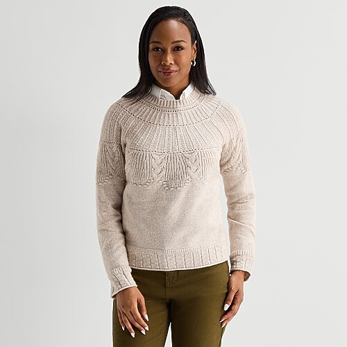 Liz Claiborne Womens Mock Neck Long Sleeve Pullover Sweater, X-small, Beige