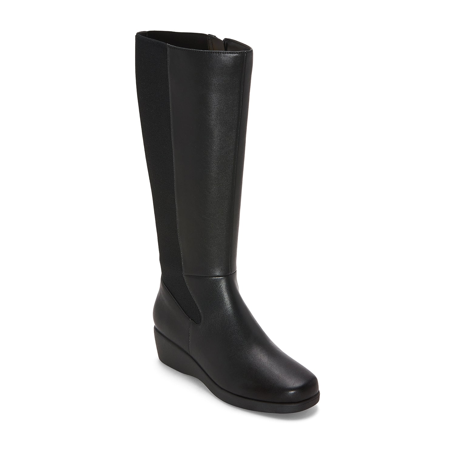 east 5th Womens Glassel Wide Calf Wedge Heel Riding Boots