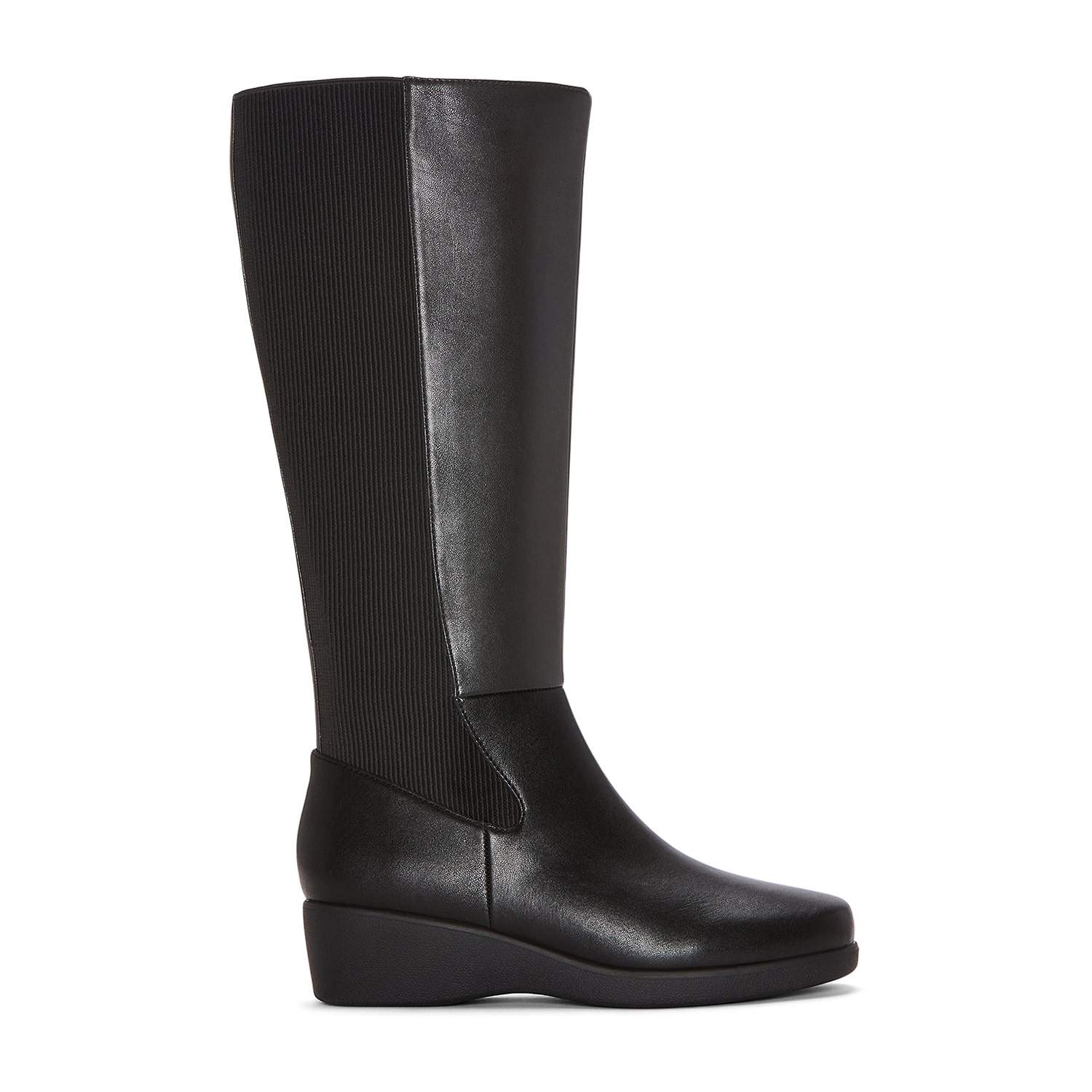 east 5th Womens Glassel Wide Calf Wedge Heel Riding Boots