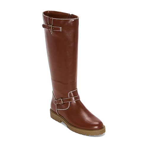 St. John's Bay Womens Hamilton Wide Calf Flat Heel Riding Boots In Brown