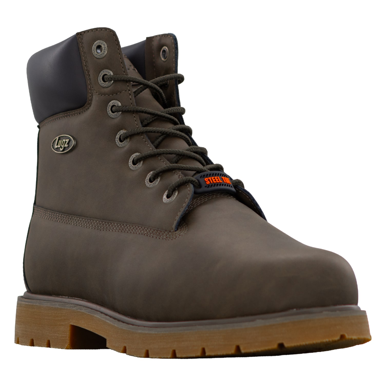 Lugz Mens Drifter 6 Steel Toe Slip Resistant Block Heel Work Boots