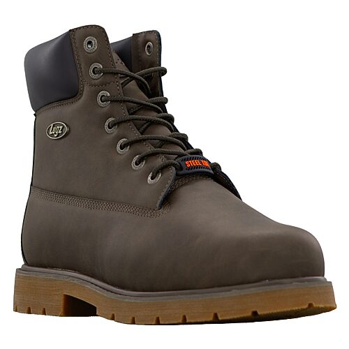 Lugz Mens Drifter 6 Steel Toe Slip Resistant Block Heel Work Boots In Brown