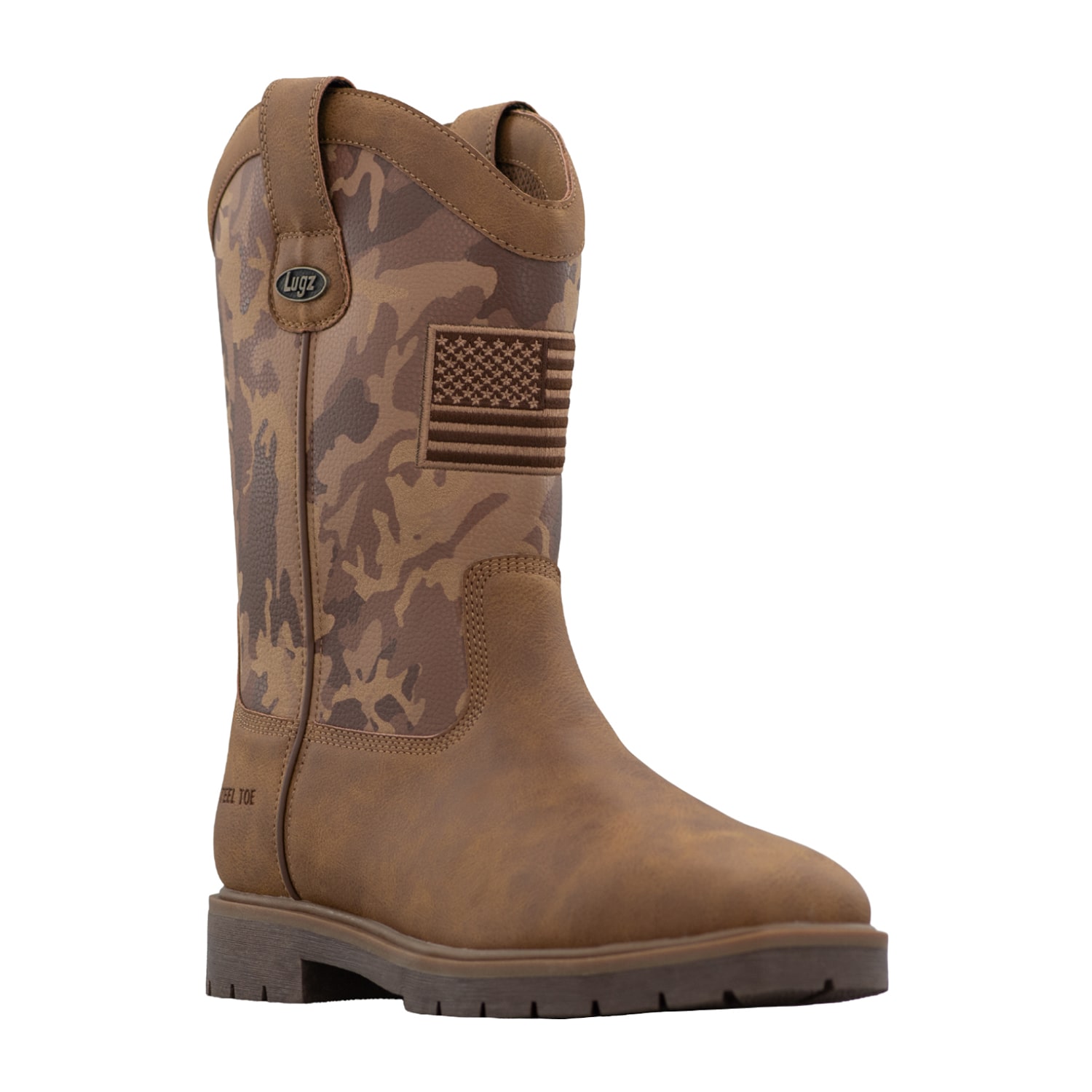 Lugz Mens Cowboss Steel Toe Block Heel Work Boots