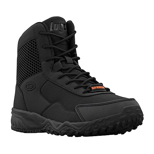 Lugz Mens Tactic Slip Resistant Slip Resistant Block Heel Work Boots In Black