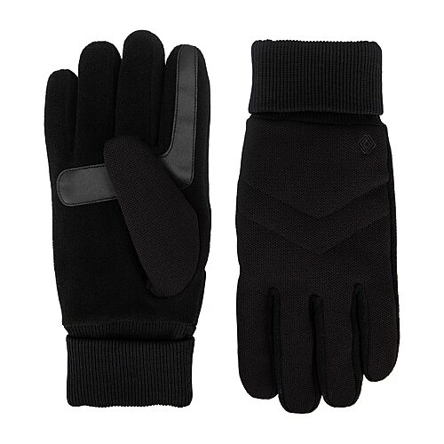 Isotoner Chevron Quilted Tech Stretch Touch Screen Enabled Gloves, Medium, Black