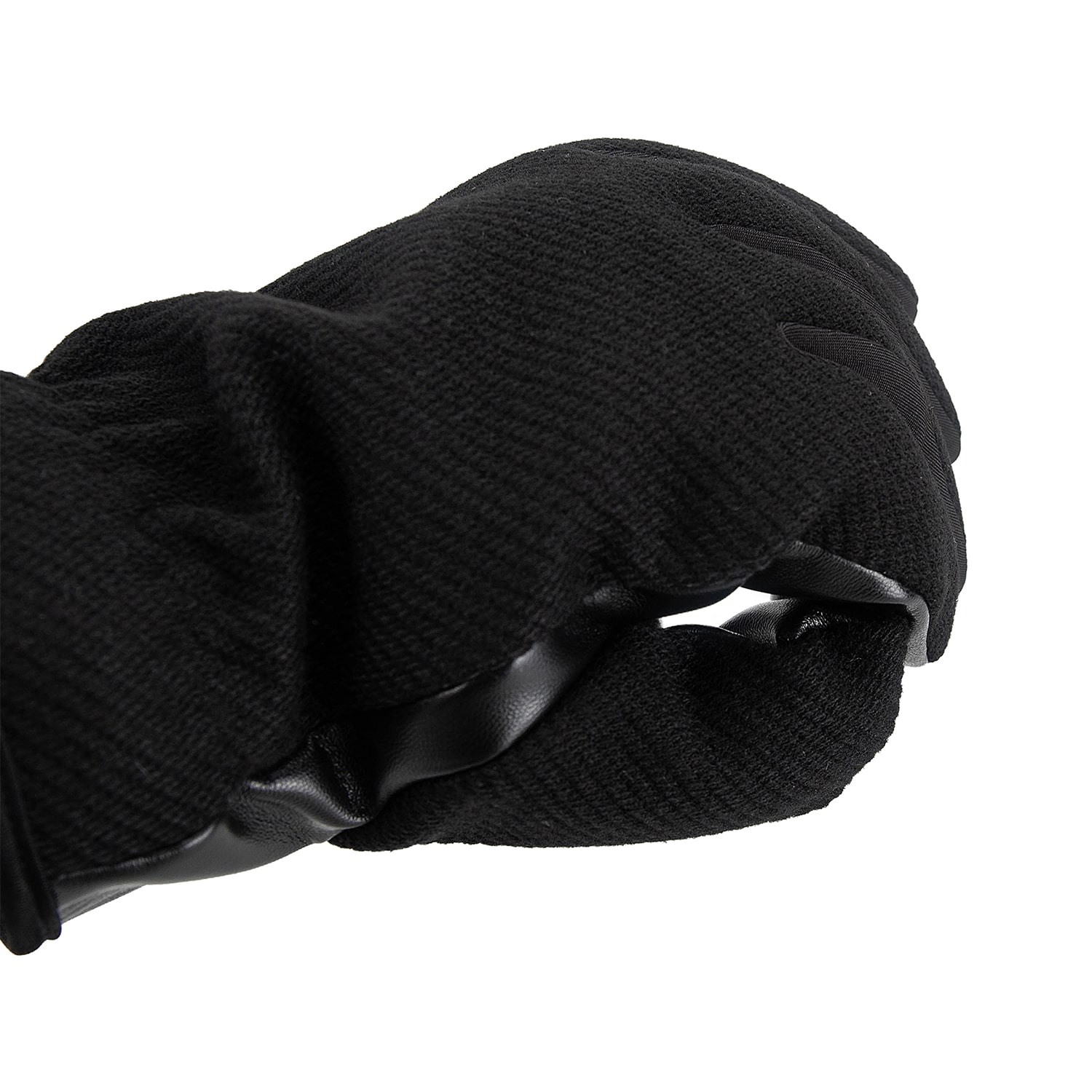 Isotoner Twill With Faux Leather Palm Touch Screen Enabled Gloves