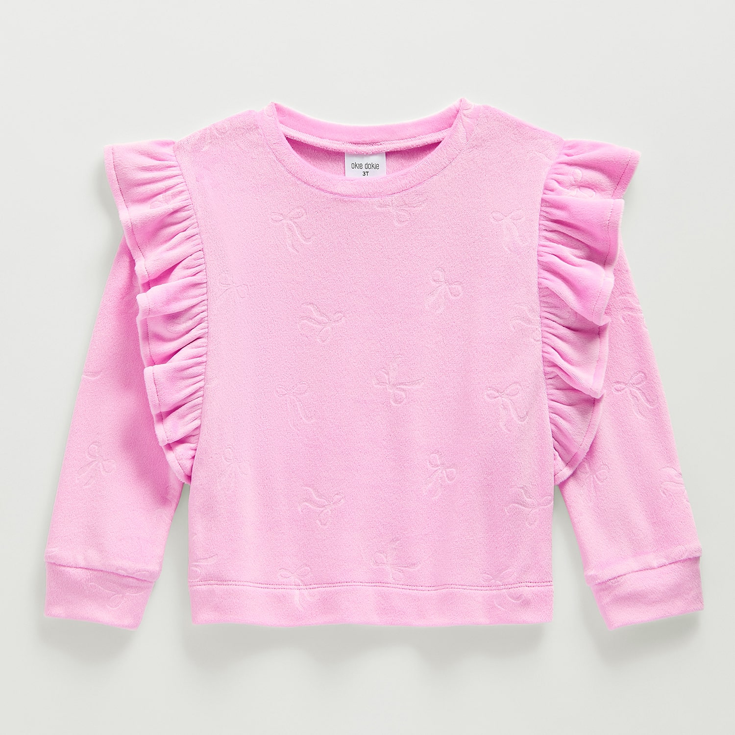 Okie Dokie Velour Toddler & Little Girls Round Neck Long Sleeve Sweatshirt