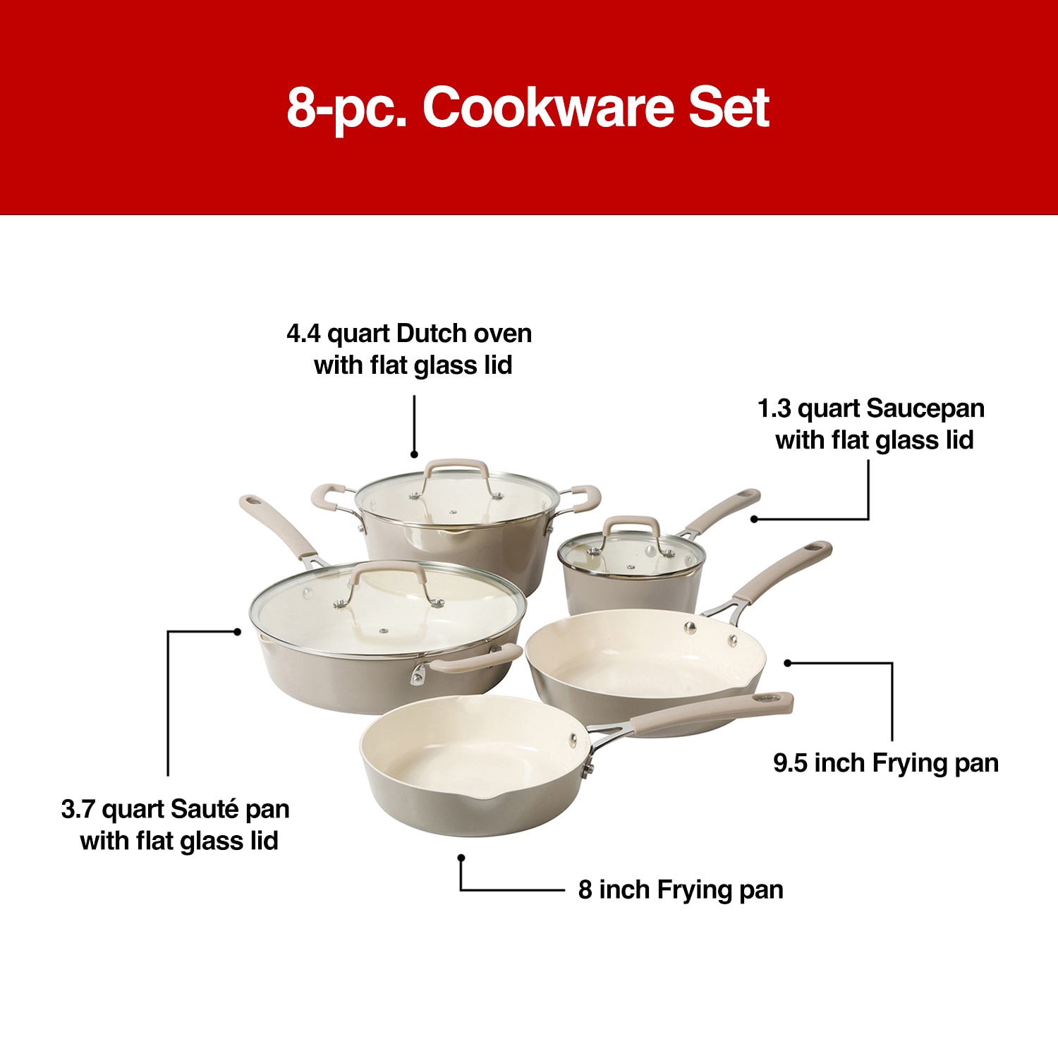 Martha Stewart Cosette 8-pc. Cookware Set