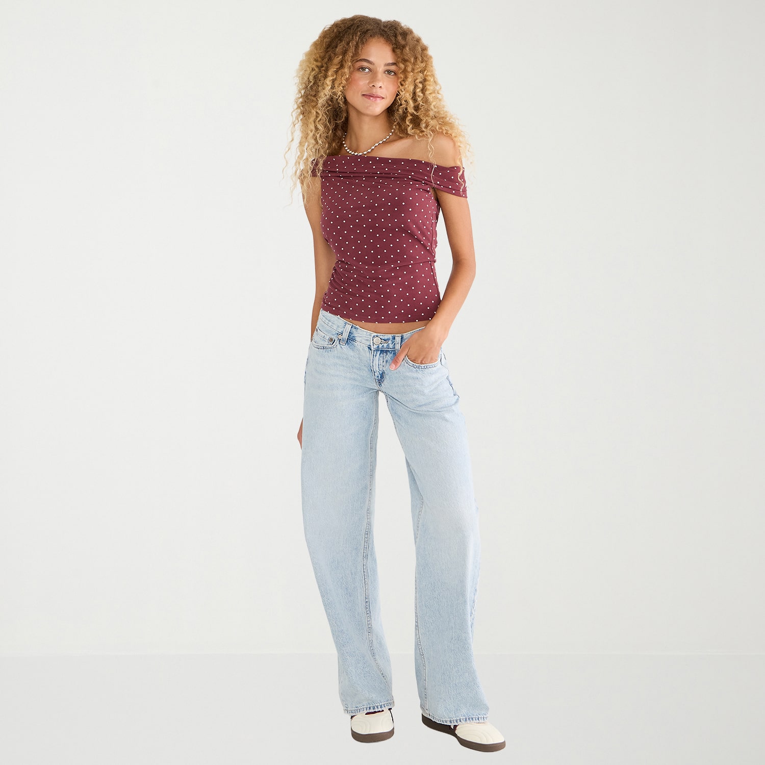 AEROPOSTALE Womens Juniors Low Rise Wide Leg Jean