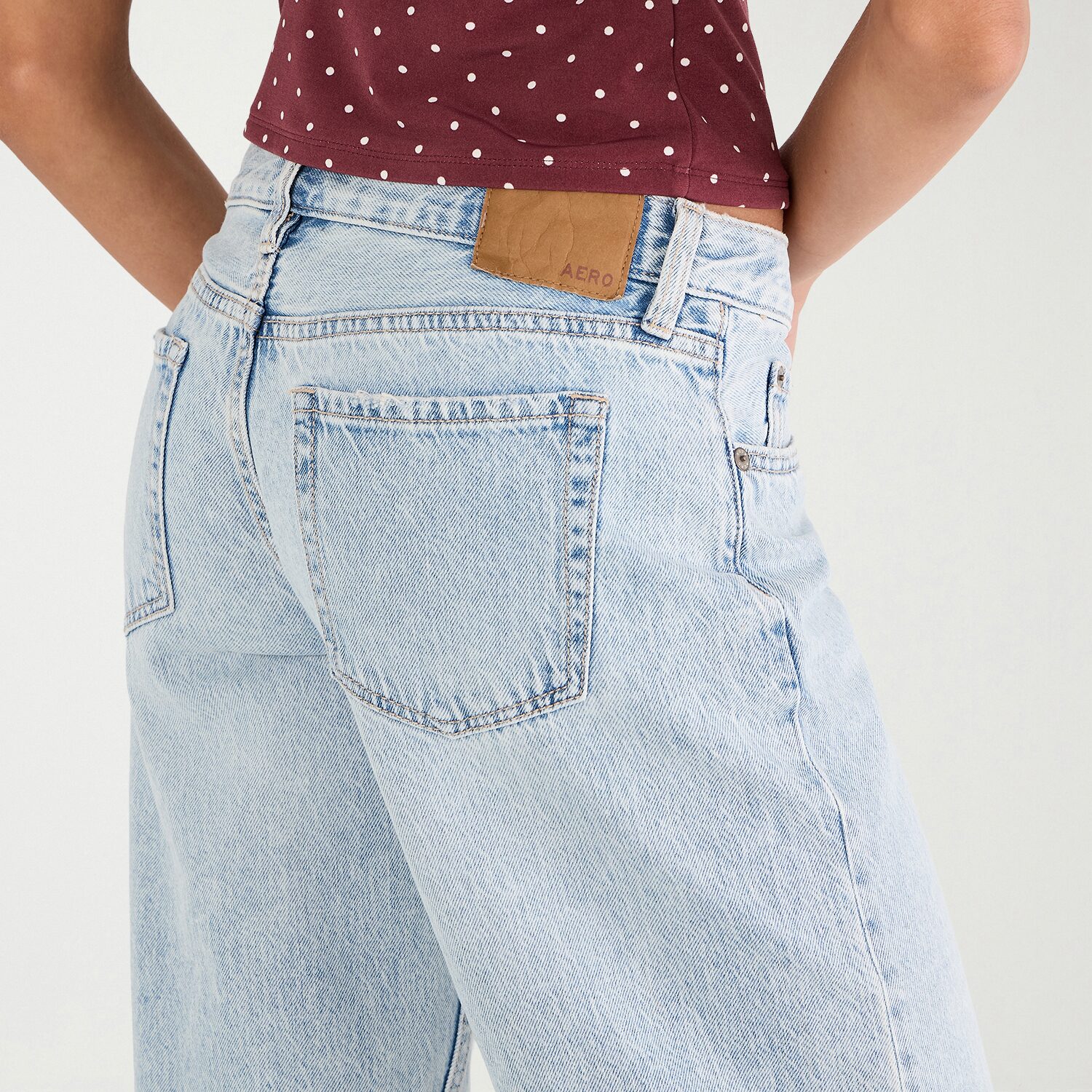 AEROPOSTALE Womens Juniors Low Rise Wide Leg Jean