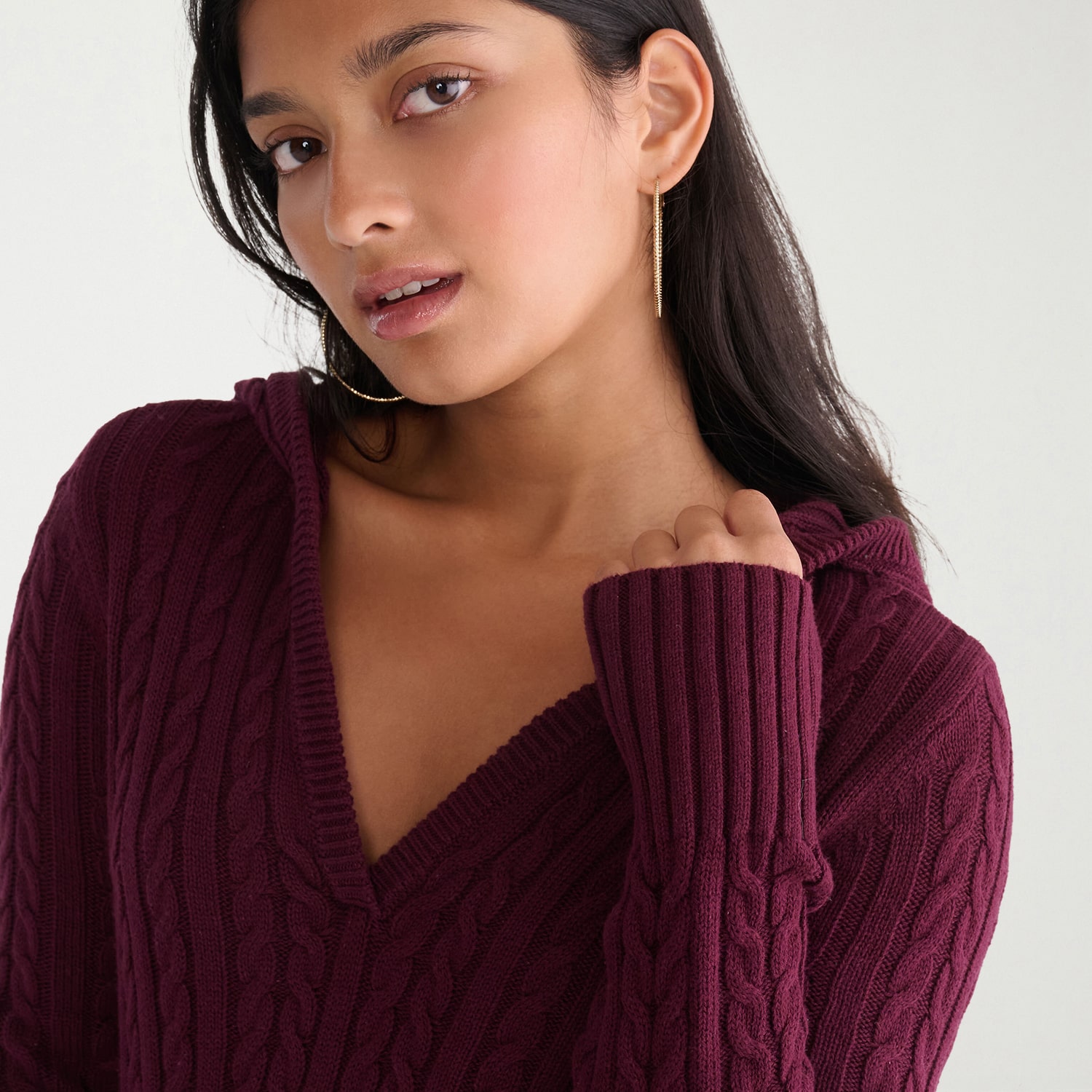 AEROPOSTALE Juniors Womens V Neck Long Sleeve Pullover Sweater