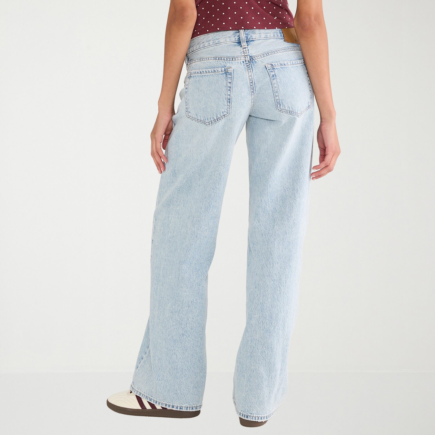 AEROPOSTALE Womens Juniors Low Rise Wide Leg Jean