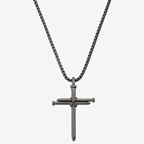 J.p. Army Mens 24 Inch Box Chain Necklace In Stainless Steel