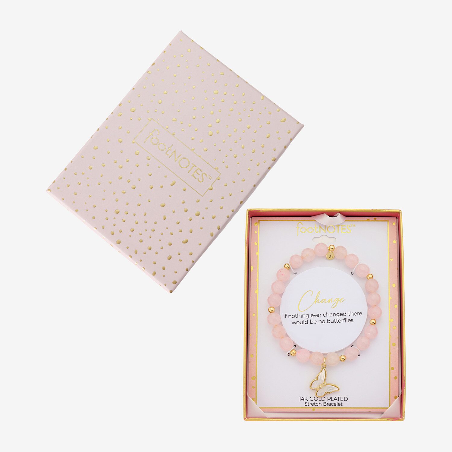 Footnotes Womens Pink Cubic Zirconia Round Stretch Bracelet