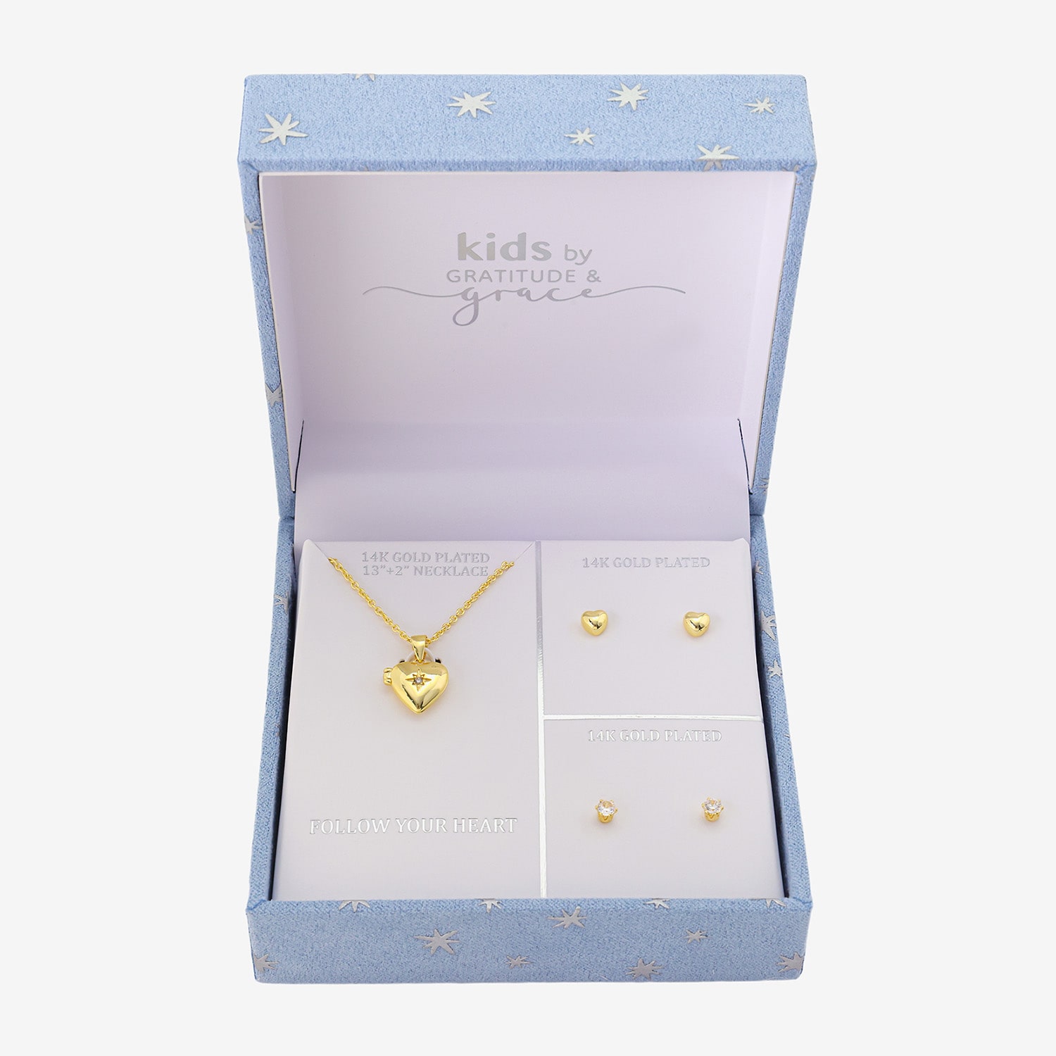 Gratitude & Grace Girls Cubic Zirconia Heart 3-pc. Necklace Set