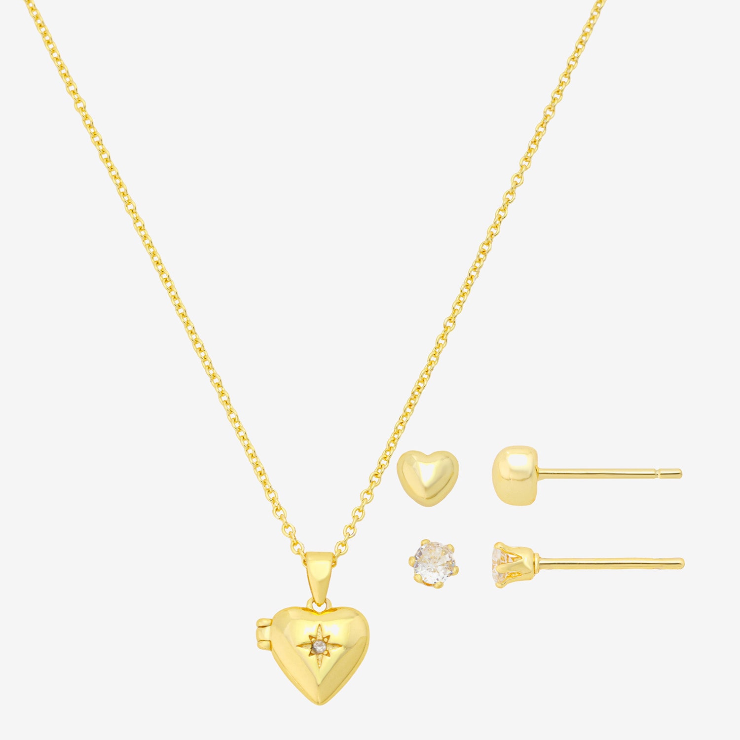 Gratitude & Grace Girls Cubic Zirconia Heart 3-pc. Necklace Set