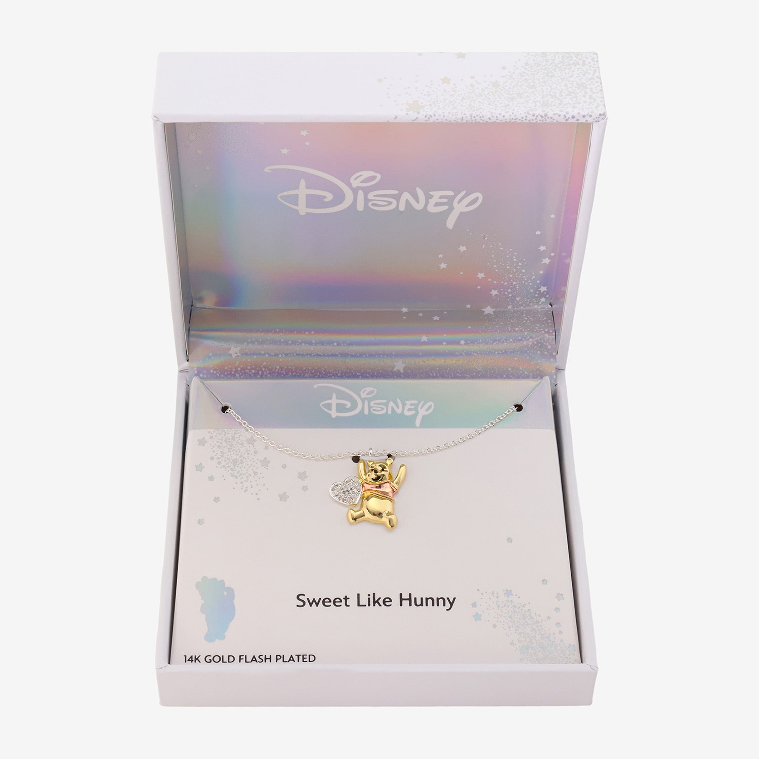 Disney Classics Womens Cubic Zirconia Heart 16 Inch Pendant Necklace
