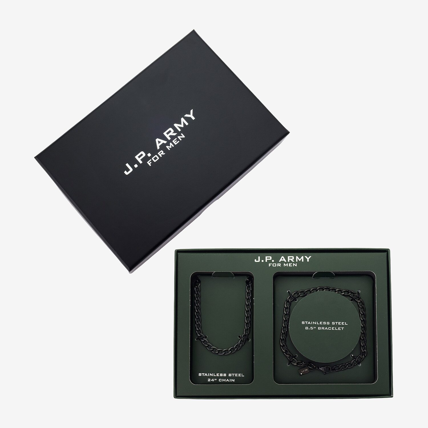 J.P. Army Mens Stainless Steel 2-pc. Jewelry Set
