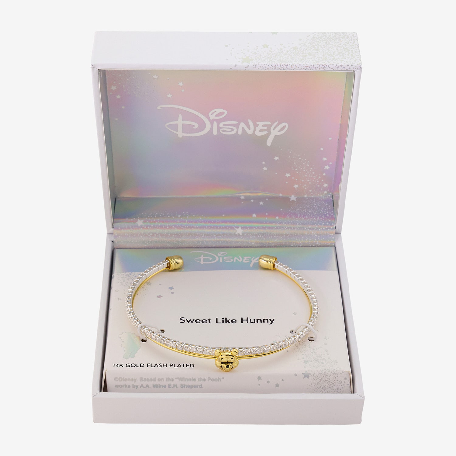 Disney Classics Womens Cubic Zirconia Winnie The Pooh Cuff Bracelet