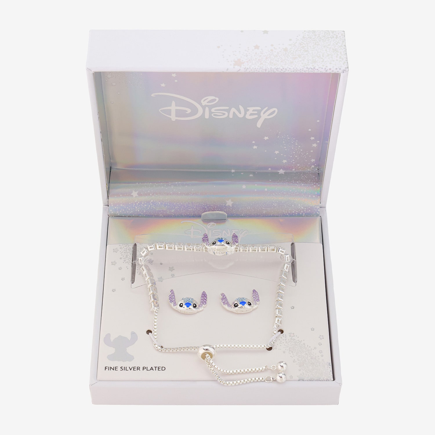 Disney Classics Womens Cubic Zirconia Pure Silver Over Brass Stitch 3-pc. Jewelry Set