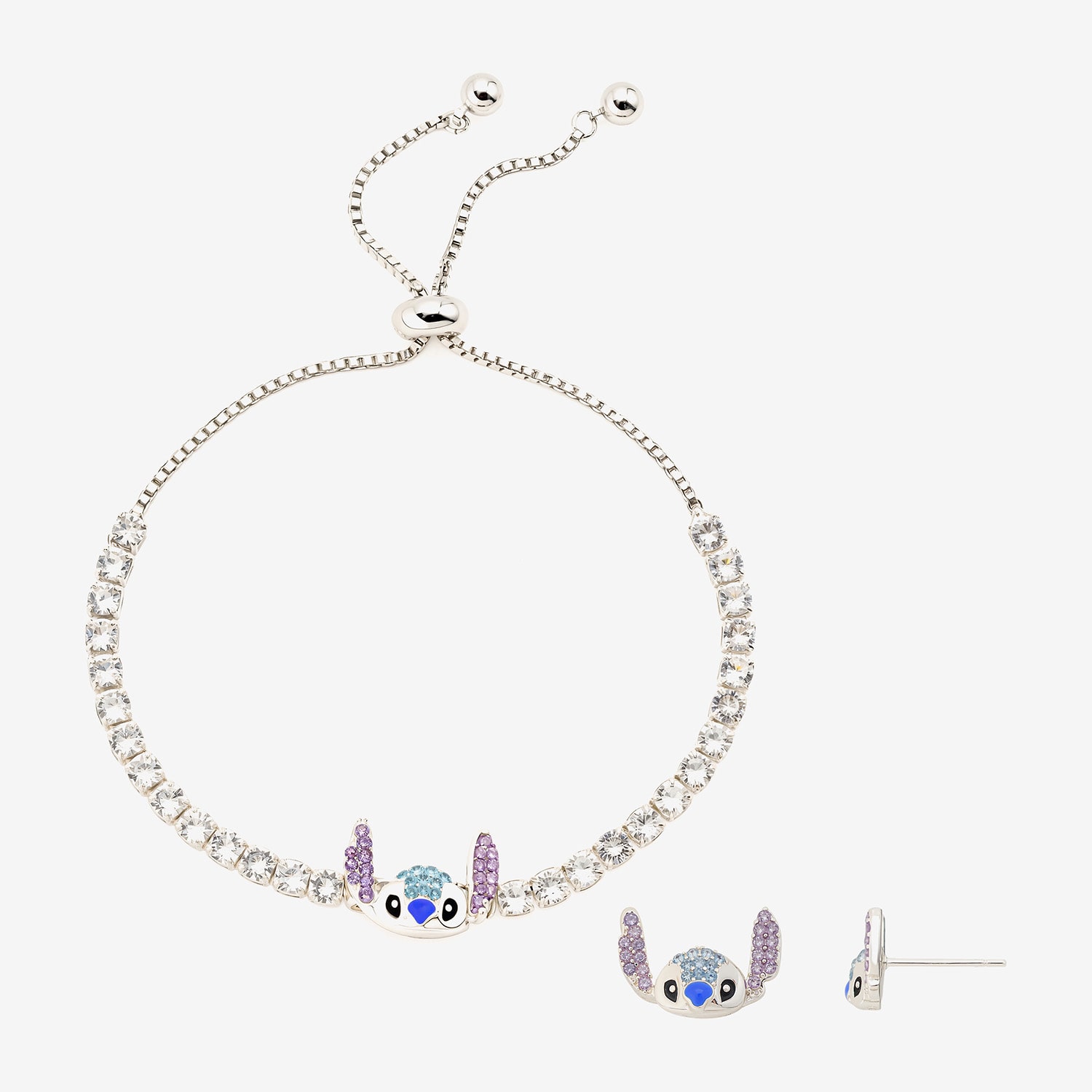Disney Classics Womens Cubic Zirconia Pure Silver Over Brass Stitch 3-pc. Jewelry Set
