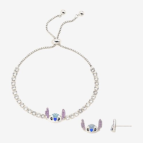 Disney Classics Womens Cubic Zirconia Pure Silver Over Brass Stitch 3-pc. Jewelry Set